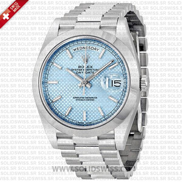 Rolex Day-Date 40 Platinum Ice Blue Dial