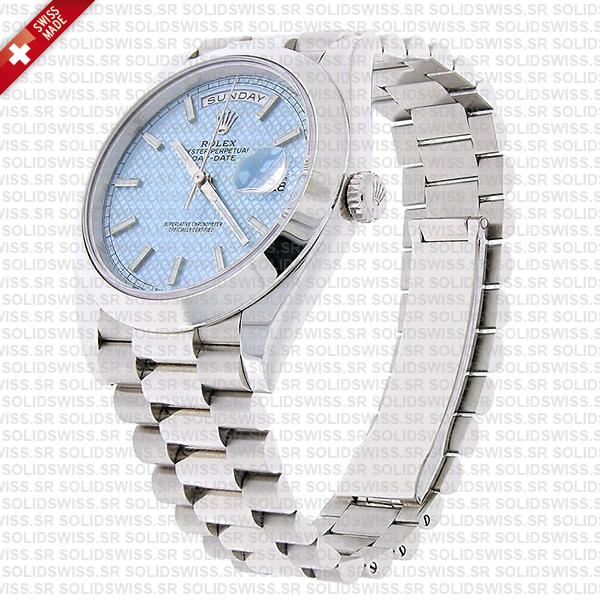 Rolex Day-Date 40 Platinum Ice Blue Dial Watch