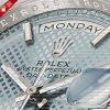 Rolex Day-Date 40 Platinum Ice Blue Diagonal-Motif Dial
