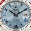 Swiss Replica Rolex Day-Date 40 Ice Blue Quadrant Motif Roman