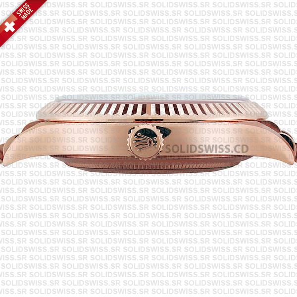 Rolex Day-Date 40 Rose Gold Chocolate Roman Dial Replica Watch