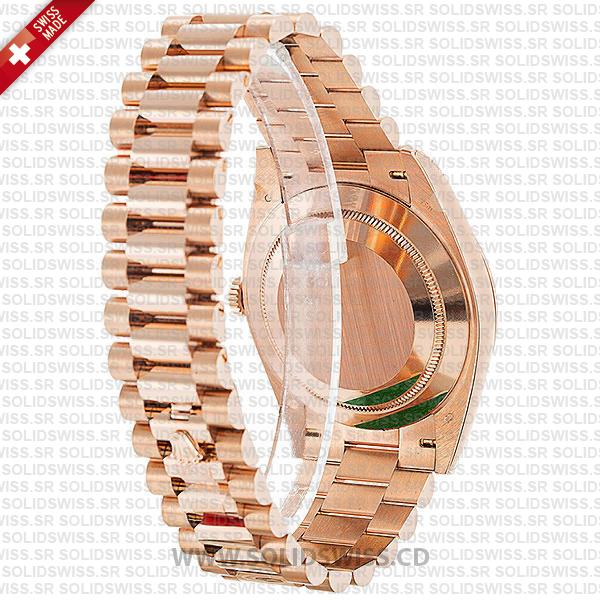 Rolex Oyster Perpetual Day-Date Rose Gold Chocolate Roman Dial 40mm