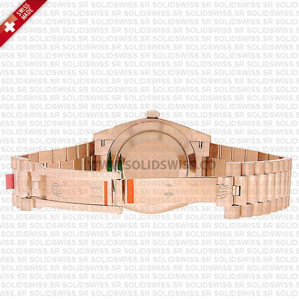 Rolex Oyster Perpetual Day-Date Rose GoldFluted bezel Watch