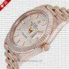 Rolex Day-Date 40 Rose Gold Sundust Stripe Dial Watch