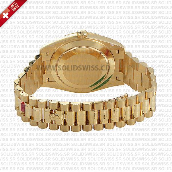 Rolex Day-Date 40mm 18k Yellow Gold Silver Roman Dial