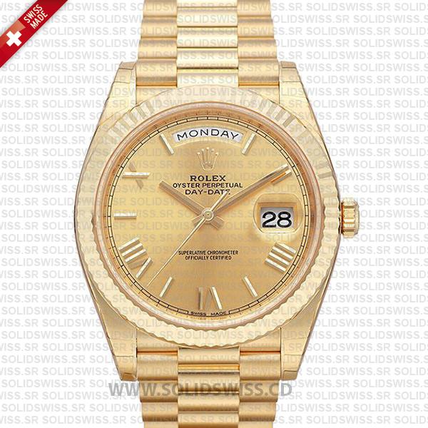 Rolex Day-Date 40 Yellow Gold | Gold Roman Dial Replica