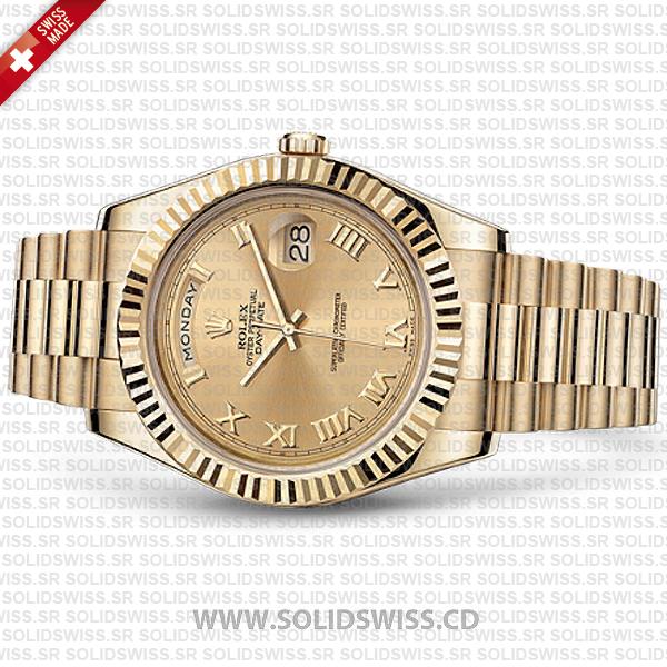 Rolex Day-Date II Yellow Gold Roman Dial 41mm