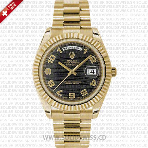 Rolex Day-Date II Gold Wave Dial 41mm | Solidswiss Watch