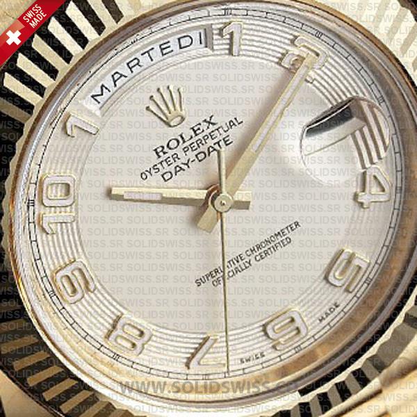 Rolex Day-Date II Yellow Gold White Arabic Dial Watch