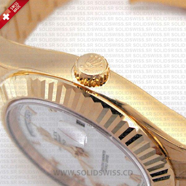 Rolex Day-Date II Gold White Roman Dial 41mm Watch