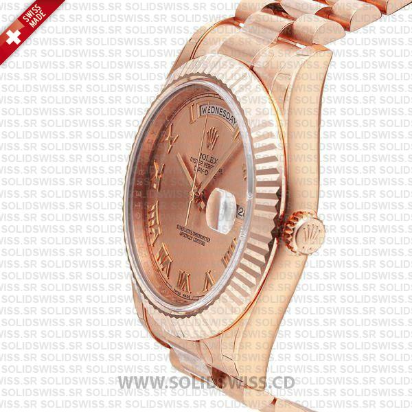 Rolex Day-Date II Rose Gold Roman Dial Watch
