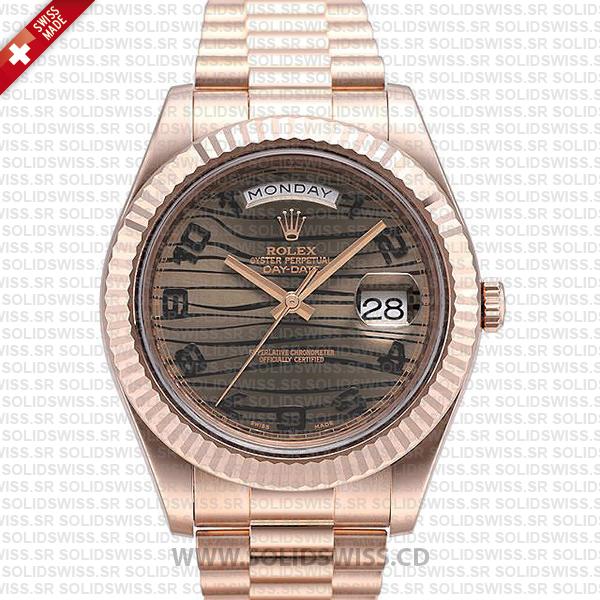 Rolex Day-Date II Rose Gold Tiger Wave Dial | Solidswiss Watch