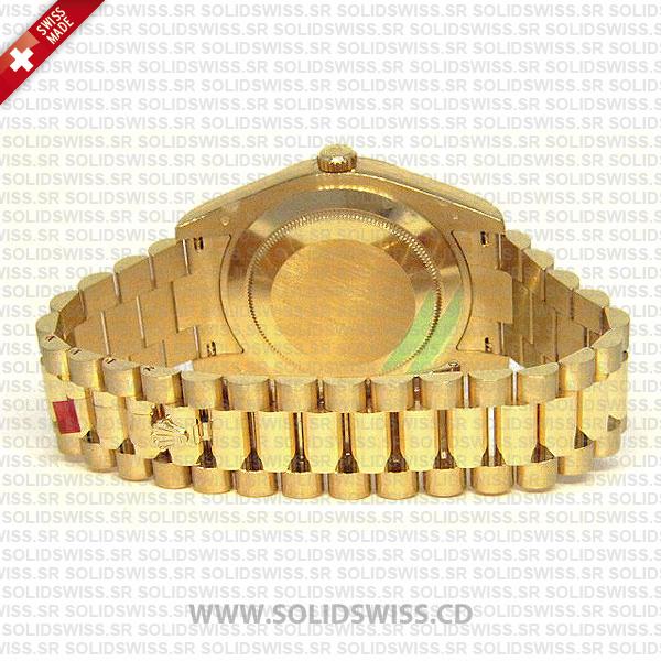 Rolex Day-Date II Yellow Gold 41mm, Fluted Bezel & Gold Ruby Diamond Dial