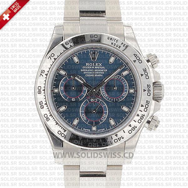 Rolex Daytona 2016 White Gold Blue Dial | Swiss Replica Watch