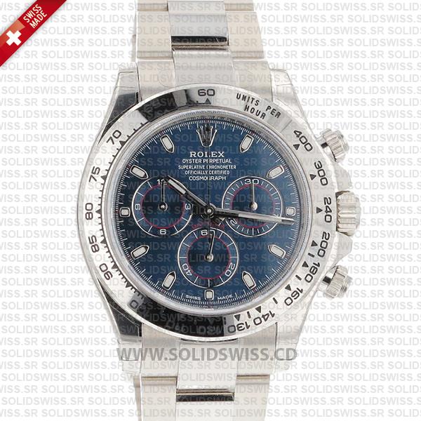 Rolex Daytona 2016 White Gold Blue Dial Stainless Steel 40mm