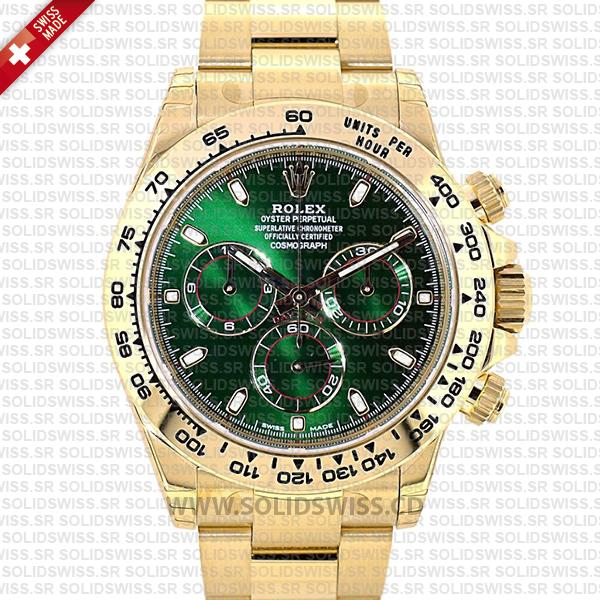 Rolex Daytona 2016 Yellow Gold Green Dial | Replica Watch