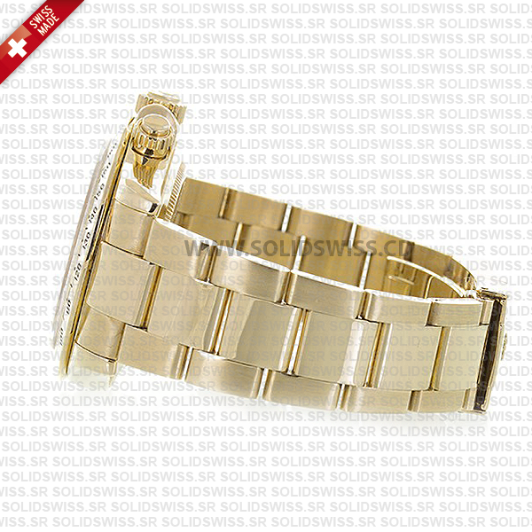 Rolex Daytona 18k Yellow Gold Blue Arabic Dial 40mm