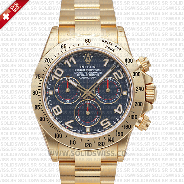 Rolex Daytona 18k Yellow Gold 40mm | Blue Arabic Dial Watch