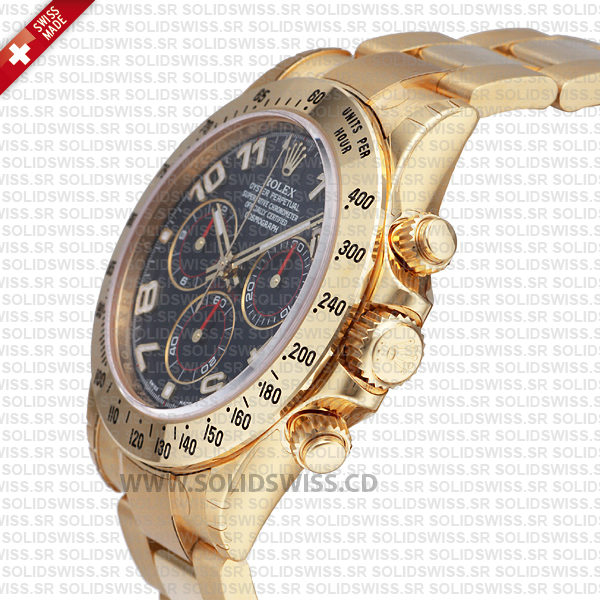 Rolex Daytona 18k Yellow Gold 40mm Blue Arabic Dial