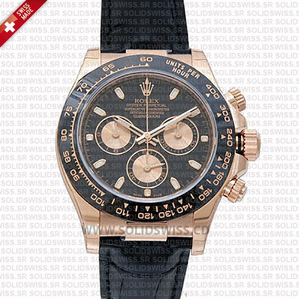 Rolex Daytona Rose Gold Black Dial Ceramic Bezel | Solidswiss