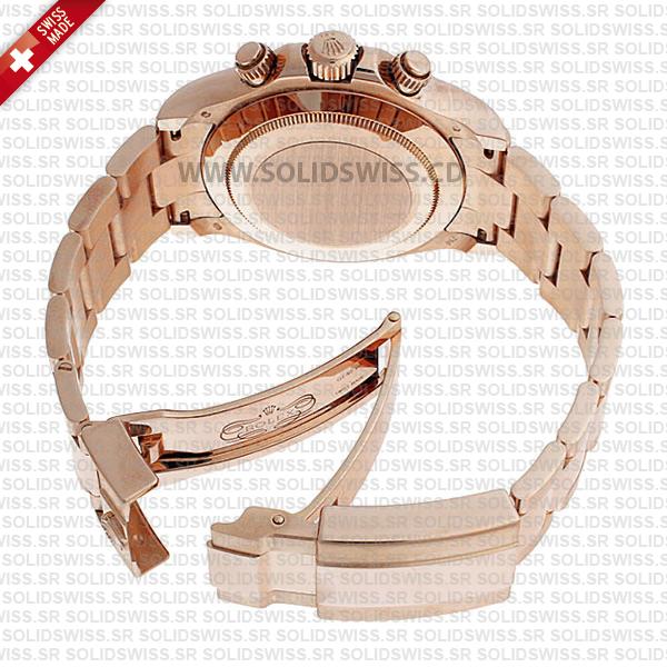 Comes with calf leather band or 18K Rose Gold PVD band