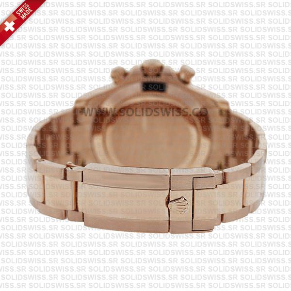 Comes with calf leather band or 18K Rose Gold PVD band