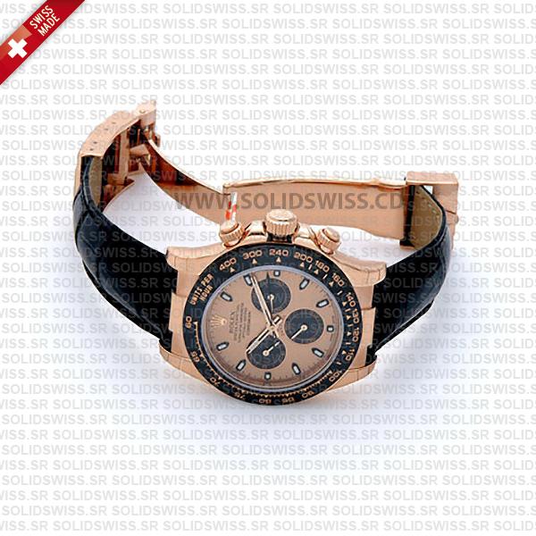 Rolex Daytona Rose Gold Leather Strap