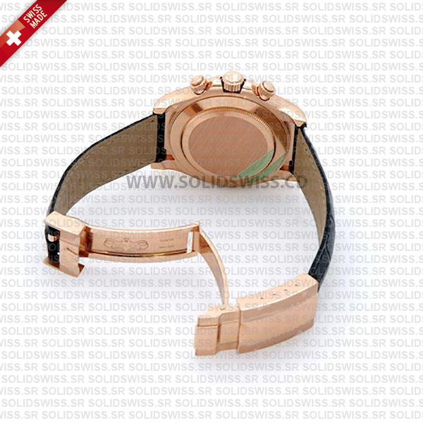 Comes with calf leather band or 18K Rose Gold PVD band