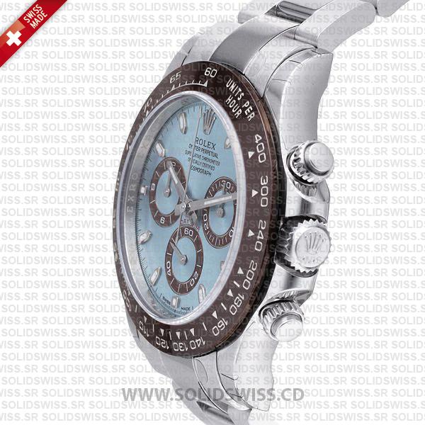 Rolex Daytona Platinum Ice Blue Dial 40mm Brown Ceramic Bezel