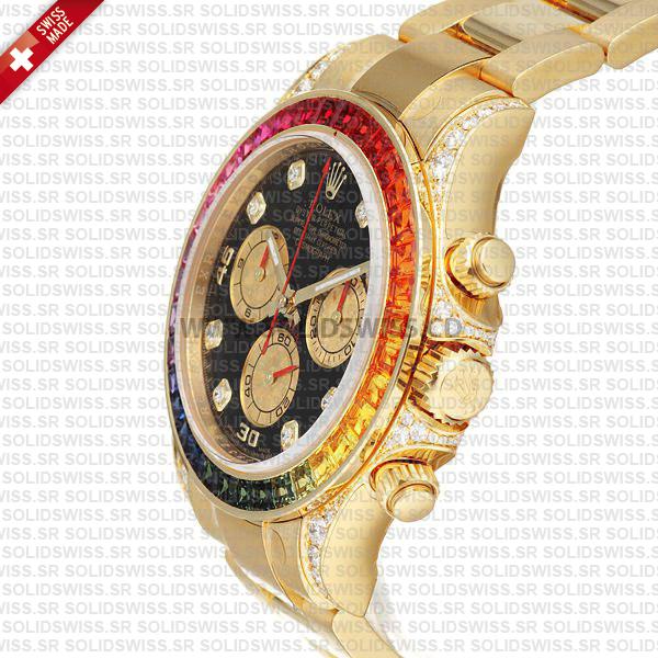 Rolex Daytona Yellow Gold Rainbow Bezel