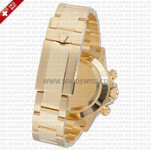 Rolex Daytona Yellow Gold Rainbow Bezel Oyster Bracelet