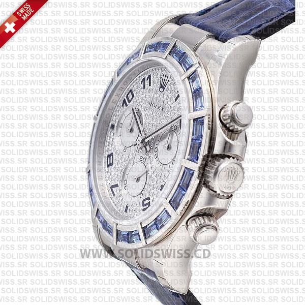Rolex Daytona White Gold Blue Diamonds 40mm