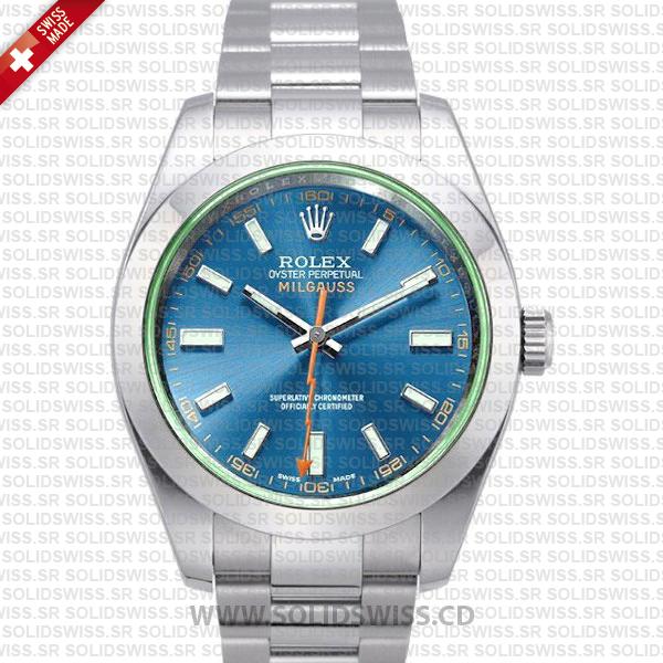 Rolex Milgauss Blue Dial 40mm Watch | Solidswiss Replica
