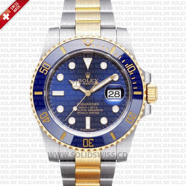 Rolex Submariner 2-Tone Blue Ceramic Swiss Replica