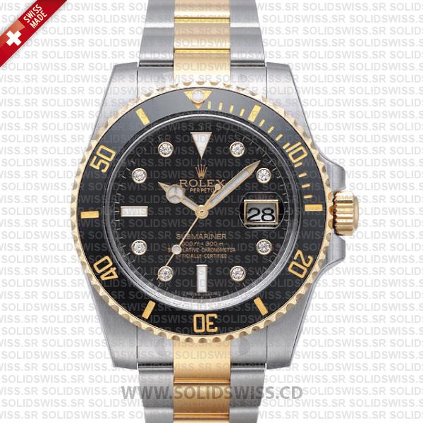 Rolex Submariner Date Watch | 2 Tone Black Dial 40mm