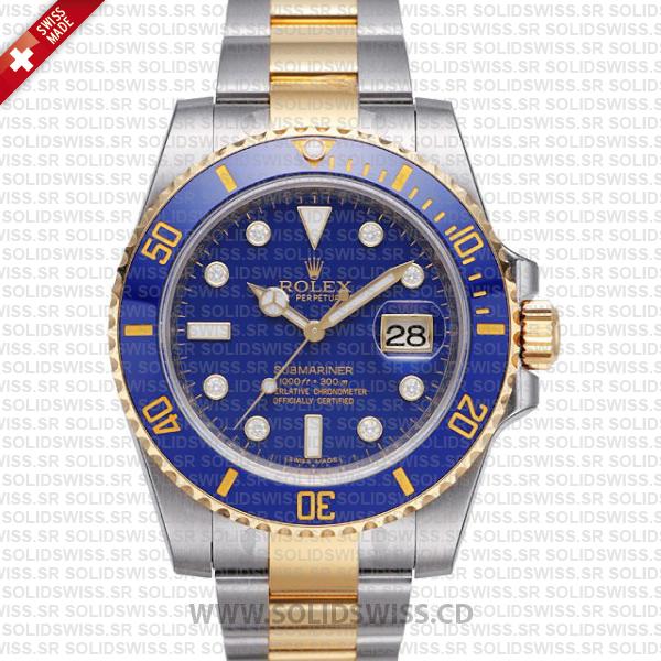 Rolex Submariner 18k Yellow Gold 2 Tone Blue Dial | Solidswiss