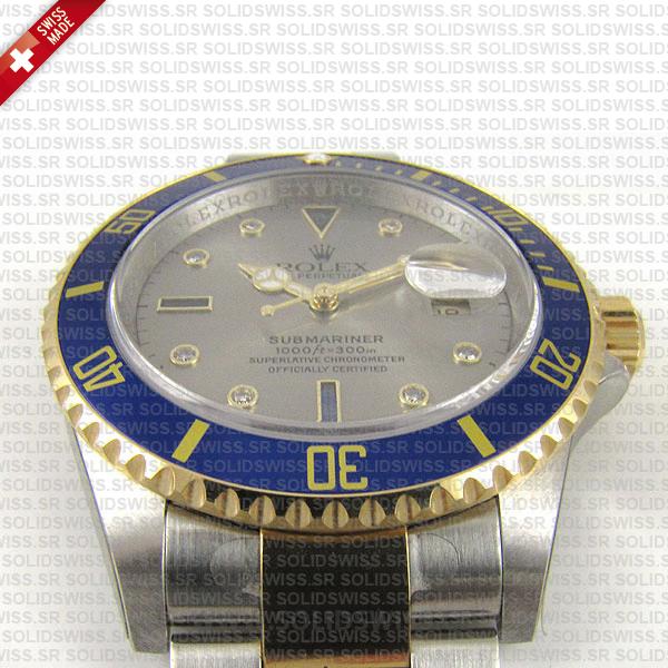 Rolex Submariner Serti Dial 2-Tone Blue Bezel