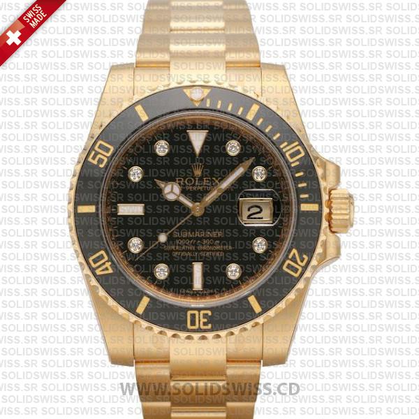 Rolex Submariner Date Watch 18k Yellow Gold