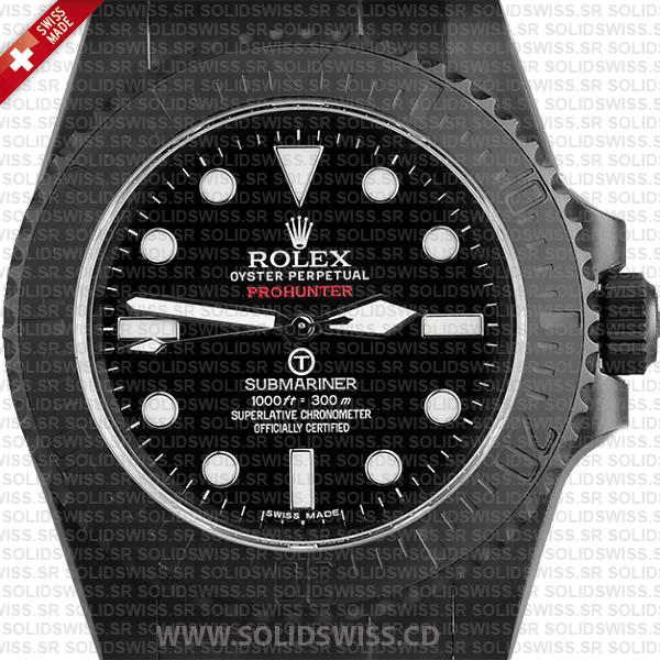 Rolex Submariner NATO Prohunter No-Date DLC Black Ceramic Bezel