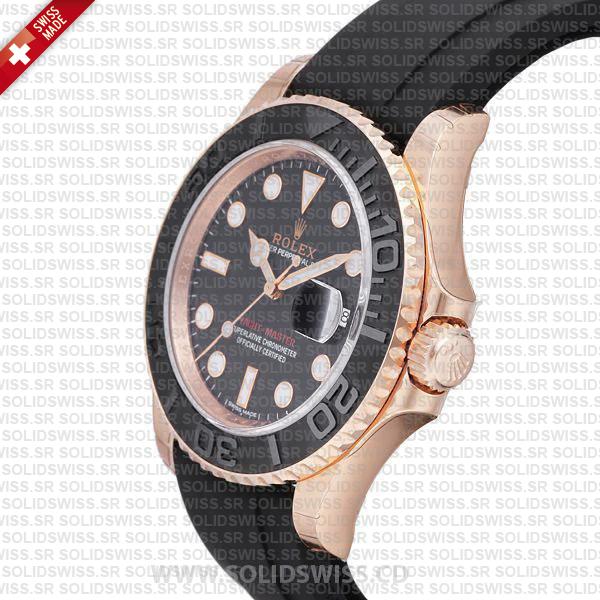 Rolex Yacht-Master Rose Gold Black Dial Replica Watch