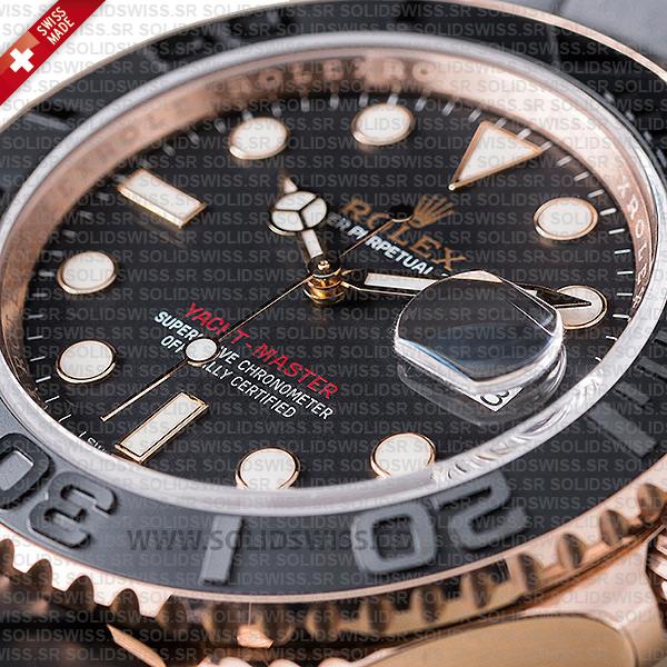 Rolex Yacht-Master 18k Rose Gold Stainless Steel Black Ceramic Bezel 40mm