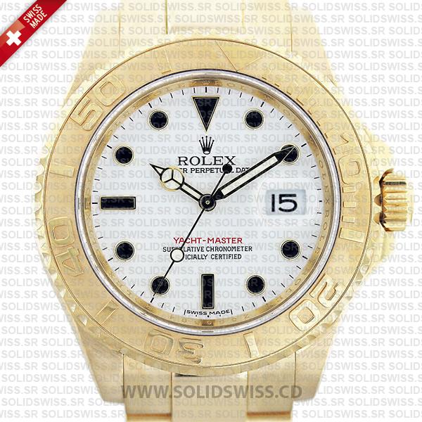 Rolex Yacht-Master 18k Yellow Gold White Dial 40mm Replica