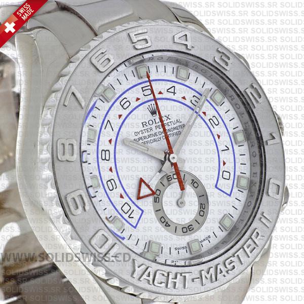 Rolex Yacht-Master II 18k White Gold Stainless Steel White Dial
