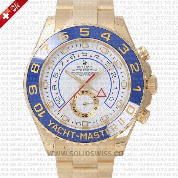 Rolex Yacht-Master II Gold White Dial 44mm | Solidswiss Watch