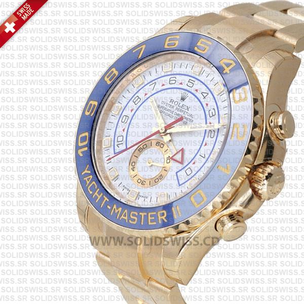 Rolex Yacht-Master II Gold White Dial 44mm Watch
