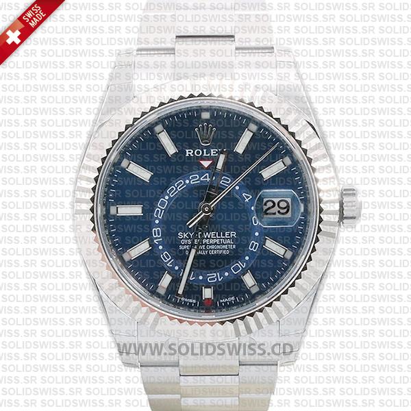 Rolex Sky-Dweller 18k White Gold Blue Dial | Solidswiss Watch