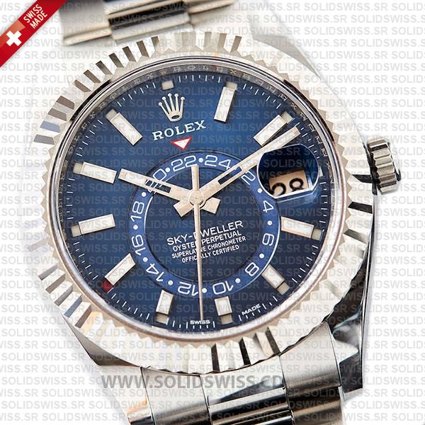 Rolex Sky-Dweller 18k White Gold Blue Dial Watch