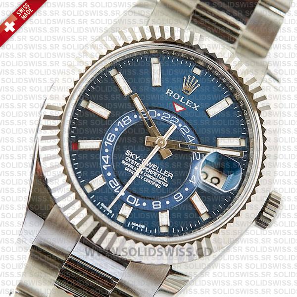 Rolex Sky-Dweller 18k White Gold Blue Dial Replica Watch