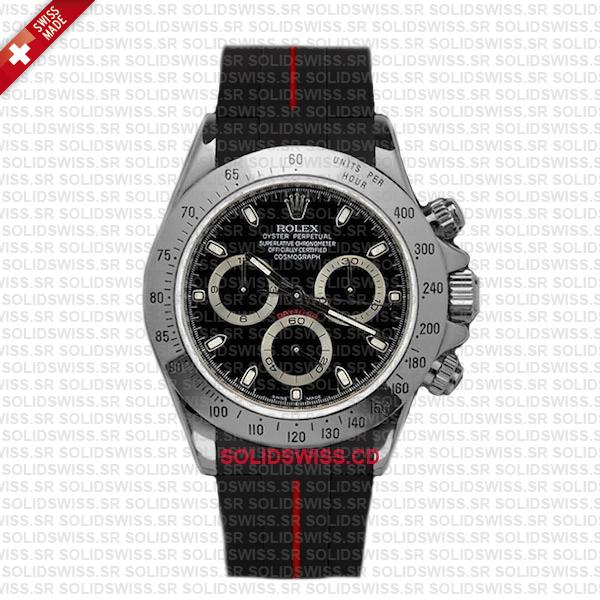 Solidswiss.cd Dual Colored Rolex Rubber Strap Complete With 904L Stainless Steel Tang Buckle