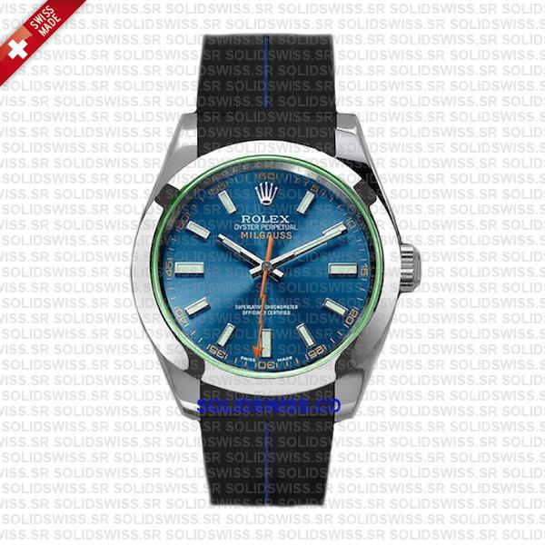 Solidswiss.cd Dual Colored Rolex Rubber Strap Complete With 904L Stainless Steel Tang Buckle